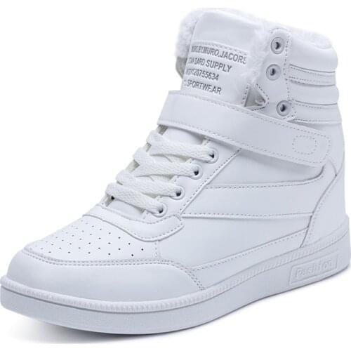 Woman High Top Boots Winter Sneaker Shoes Women Casual Flats Shoes Platform Hidden Increasing Sneakers Leather Shoess4