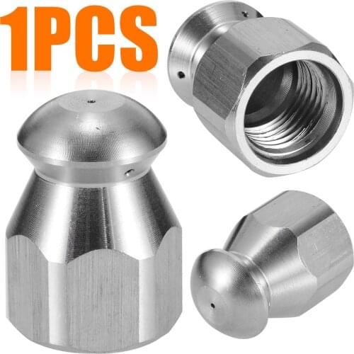1/4" BSP High Pressure Washer Drain Hose Nozzle Sewer Cleaning Jetter Nozzles Stainless Steel Cleaning Nozzles