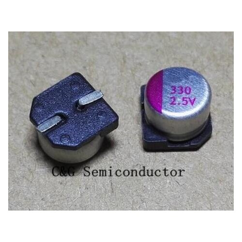 10PCS Smd 6x6mm 2.5V 330UF URFACE MOUNT Solid CAPACITOR For Motherboard