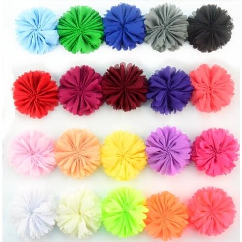 200pcs/lot 20 Color U Pick 6cm Sewing Chiffon Ballerina Twirl Flowers Unfinished DIY Boutique Hair Accessories Supplies TH220