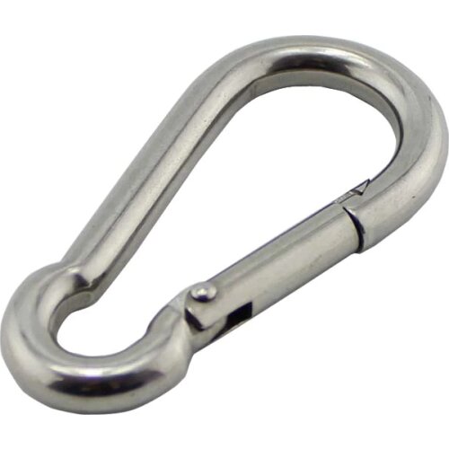5Pcs 11*120mm Silver Stainless steel Spring Carabiner Snap Hook Hanger Chain Link Acessories Hiking Outdoor Tools