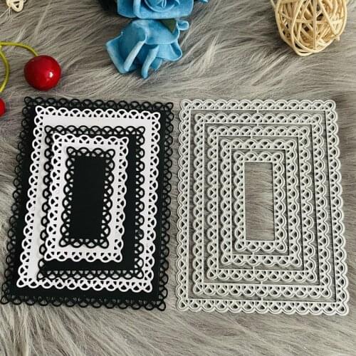 5 pcs set rectangle frame with hole Metal Cutting Dies DIY Scrapbook Paper Cards Embossing Craft Die Cut handmade craft