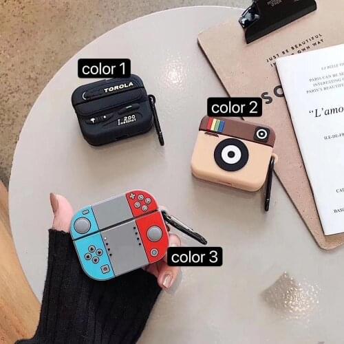 50pcs/lot Cartoon Cute Wireless Earphone Case For AirPods pro Silicone Charging Headphones Case for Air pod cases with hook