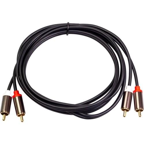 2RCA to 2 RCA Male Gold-Plated Audio Cable RCA Audio Cable 1M Home Theater DVD TV CD Amplifier Resonance Box