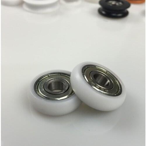 Free Shipping 8x27.5x8mm Plastic Ball Bearing Sliding Wardrobe Door Rollers 608ZZ 8mm High Quality
