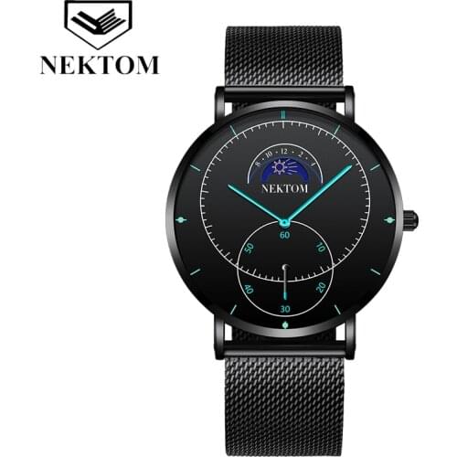 NEKTOM Mens Luxury Masculino 2020 New Watches Reloj Hombre Mens Watch Waterproof Chronograph Luminous Mens Watch Saat Montre