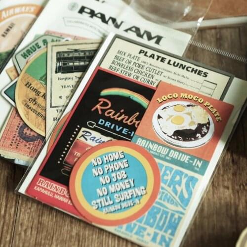 Retro Anniversaries Pan Am Ellipse Hawaii Hongkong Decorative Stationery Stickers Scrapbooking DIY Diary Album Stick Lable