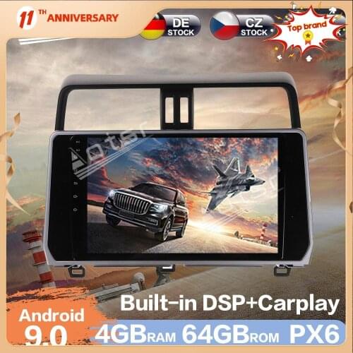 For Toyota Prado 2018-2019 Android 9 4GB ROM Car Radio Player GPS Navigation DSP HD Car Auto Stereo Video Multimedia DVD Player