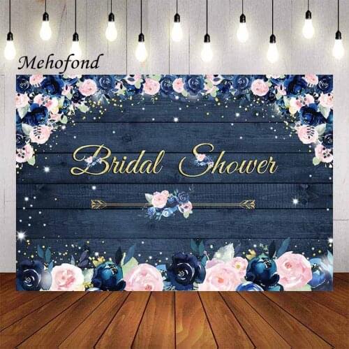 Mehofond Burgundy Floral Photography Background Navy Blue Wood Flower Bridal Shower Wedding Birthday Party Backdrop Photo Studio