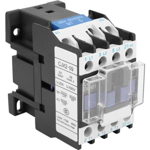 9A CJX2-0901 Rail Mount AC Contactor Industrial Electric AC Contactor 600,000 Time be usable