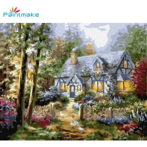 Paintmake Tree Landscape DIY Paint By Numbers Oil Painting On Canvas House Home Wall Art decoration Paintings For Kids