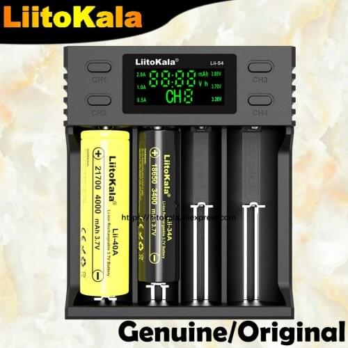 Liitokala Lii-PD4 Lii-S2 Lii-S4 Lii-500S 18650 Lithium battery charger 3.7V 21700 26650 25500 18500 20700 14500 16340 AA Battery