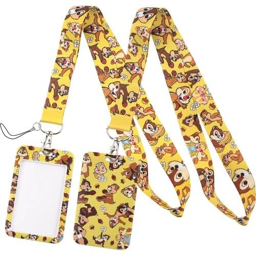 LT444 Squirrel Cute Neck Strap Lanyards Keychain Badge Holder ID Card Pass Hang Rope Lariat Lanyard Key Ring Gifts Accessories