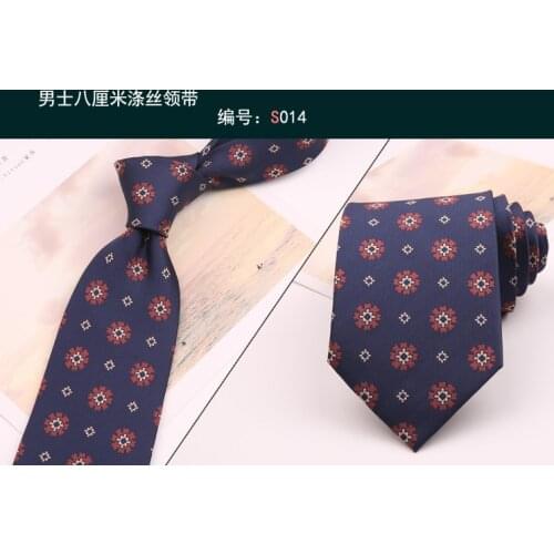 Mens work to work annual meeting wedding casual business 8cm striped black navy blue hand tie male
