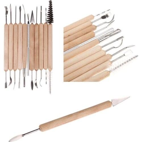 Polymer Shapers Clay Sculpting Kit Wax Carving Pottery Ceramic Tools 11 Pcs Sculpt Smoothing Modeling Carved Tool Perfect
