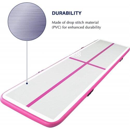 4m Inflatable Gymnastics AirTrack Tumbling Air Track Floor Trampoline Electric Air Pump for Home Use/Training/Cheerleading/Beach