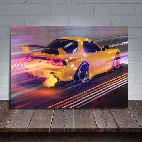 Wall Art Yellow Racing Car Canvas Painting Home Decorative HD Printed Cool Sports Posters For Modern Living Room Modular Framed