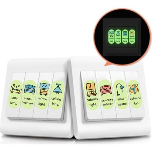 New home switch logo stickers luminous self-adhesive living room bedroom study bathroom fluorescent wall stickers wall decor