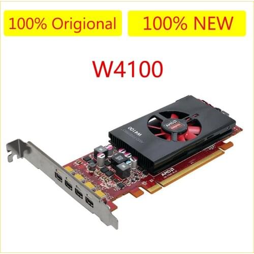 Original New Graphics Card For AMD FirePro Pro W4100 Workstation Graphics Graphic Card 2G DDR5 Computer Video Cards