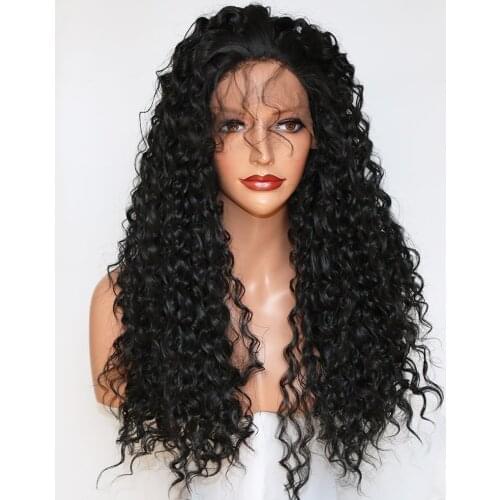 Foruiya Glueless Pre Plucked Water Wave Lace Front Wig Synthetic Hair Wigs Curly Wig Heat Resistatn Fiber Wig With Baby Hair