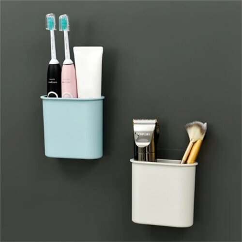 Simple Nordic Style Bathroom Shelf Storage Shampoo Holder Seamless Wall Mounted Adhesive Storage Rack Hook Bathroom Accessories