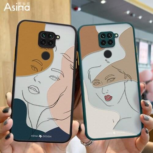 ASINA Transparent Fashion Case For Xiaomi Redmi Note 9 8 9T Matte Hard PC with Silicone Edge Cases For Redmi 9 9A Capa Women