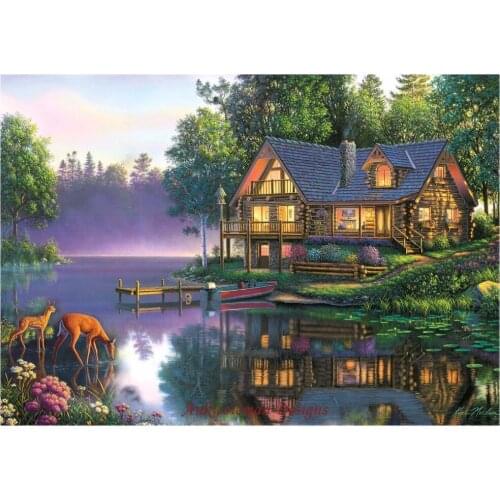 Needlework for embroidery DIY French DMC High Quality - Counted Cross Stitch Kits 14 ct Oil painting - Cabin Fever