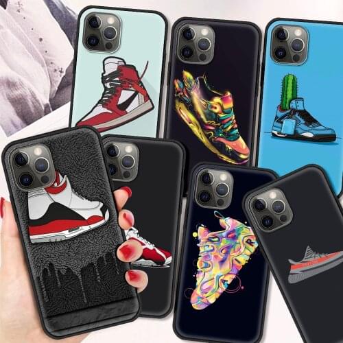 Sneakers Silicone Soft Cover for iPhone 12 11 Pro MAX Luxury Phone Case XR X XS MAX 8 7 6 6S Plus Coque Shell