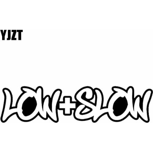 YJZT 14.9X3.5CM Low n Slow JDM Vinyl Decal Car Sticker Truck Window Black/Silver C26-0209