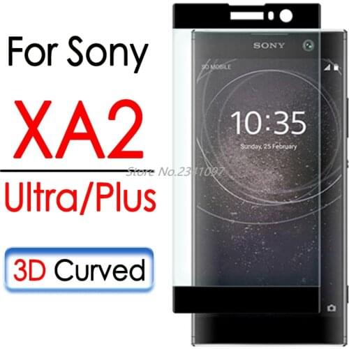 For Sony XA2 Protective Glass on XA2 Ultra Plus Screen Protector 3D Full Cover X A 2 XA2Plus XA2Ultra Armor Tempered Glas Film