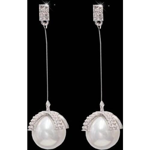 2018 fashion new long alloy quality ear pin party travel travel imitation pearl ladys ear studs