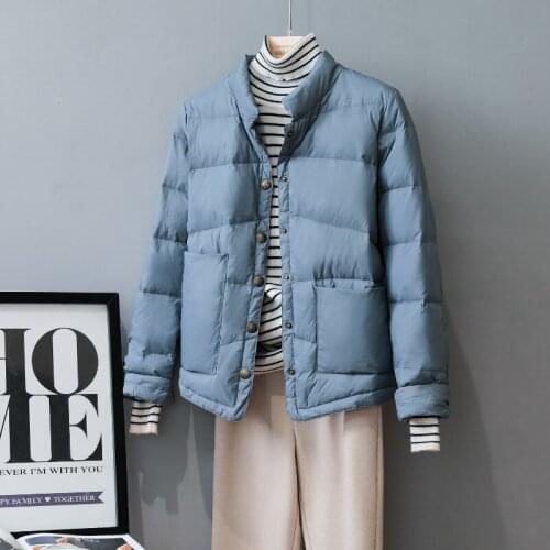 Women Short Down Jackets Autumn Winter Female Ultra Light White Duck Down Coat Warm Light Down Jacket Parkas Outwear Tops AB1959