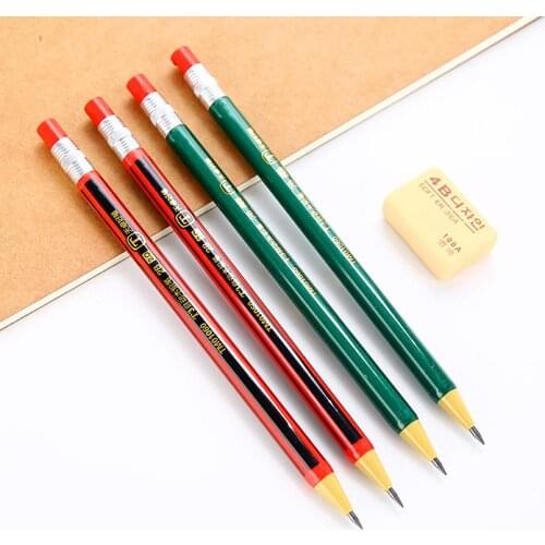 2Pcs 2B Drawing Writing Propelling Pencils 2.0mm Simulated Pencil Mechanical Pencil for Kids School Supplies Korean Stationery