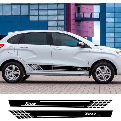 2PCS Auto Body Decor Captivation Vinyl Decals For Lada Xray Niva Car Door Side Skirt Stripes Stickers Reflective Car Accessories