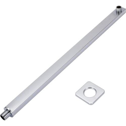 40cm Wall Mounted Chrome Shower Arm Silver Square Shower Extension Arms For Rain Shower Head Bathroom Shower Accessories