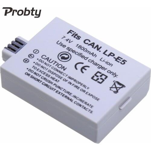 Probty 1Pcs LP-E5 LPE5 LP E5 Rechargeable Camera Battery For CANON 450D 500D 1000D KISS X2 X3 F Rebel XS XSi T1i