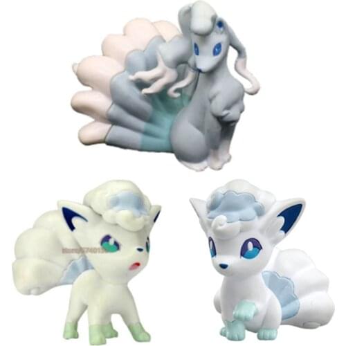 Anime Figures 4cm Alola Vulpix 5.3cm Ninetales Pokemons Action Figure Model Toys Decoration Pokemons Dolls Toys for Children