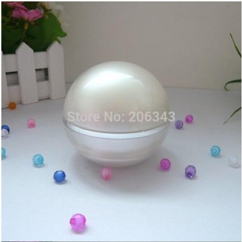 50Gpearl white acrylic ball shape cream bottle,cosmetic container,,cream jar,Cosmetic Jar,Cosmetic Packaging