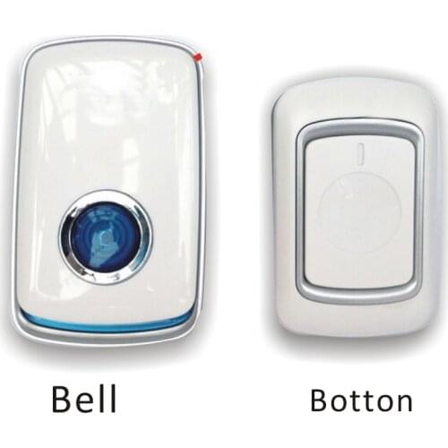 Wireless Smart Doorbell with 1emitter +2 Receivers DC Door Bell 36 Chimes+falish light 280m Range for Home Office