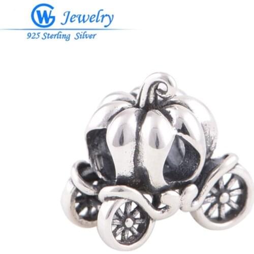 925 Silver Bead Charms Jewelry Wholesale Pumpkin Car Fits Collar Bangles For Women Fashion Jewelry
