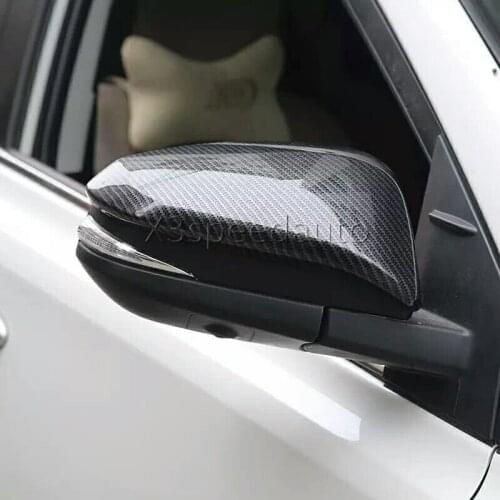 For TOYOTA RAV4 2013-17 Rearview Mirror Cover Trim 2pcs Carbon Fiber Style Car-styling