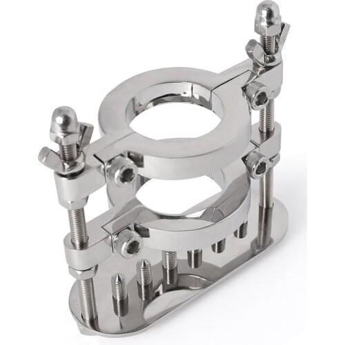 SPIKED DOUBLE RINGS BALL SMASHER CRUSHER Penis CRUSHER Stainless Steel Scrotum Bondage BDSM Ball Stretcher Scrotal Fixture