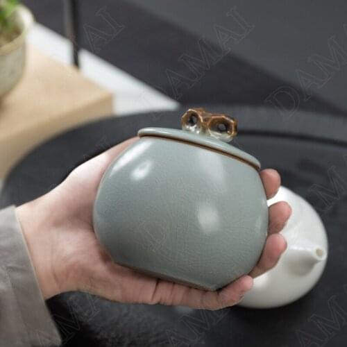 European Stoneware Storage Jar Simplicity Ice Crack Coffee Table Tea Caddy Seal Kitchen Cereal Dispenser Home Decoration Modern