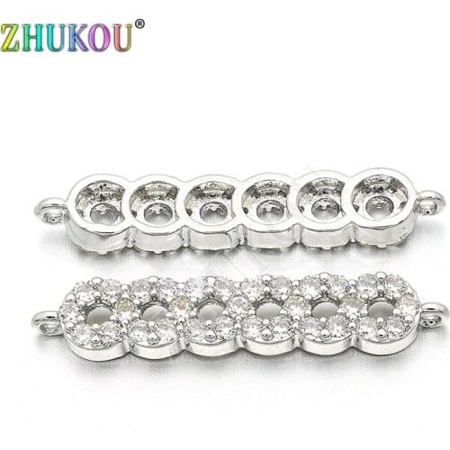 5*26mm Supplies For Handmade Cubic Zirconia Connectors for Diy Jewelry Findings, Hole: 0.5mm, Model: VS94