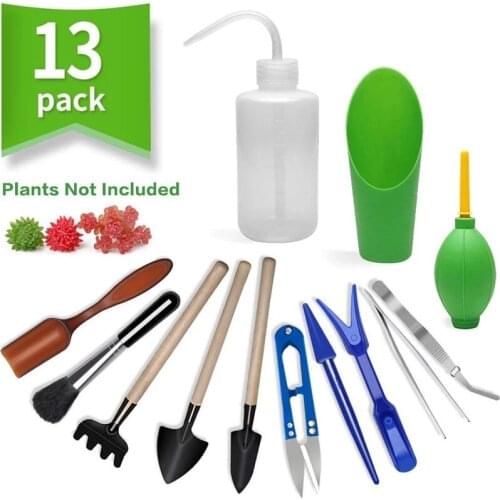Hot 13/14/15pcs Mini Garden Transplanting Hand Tools Planting Flower Outdoor Miniature Gardening Bonsai Tools Use For Succulents