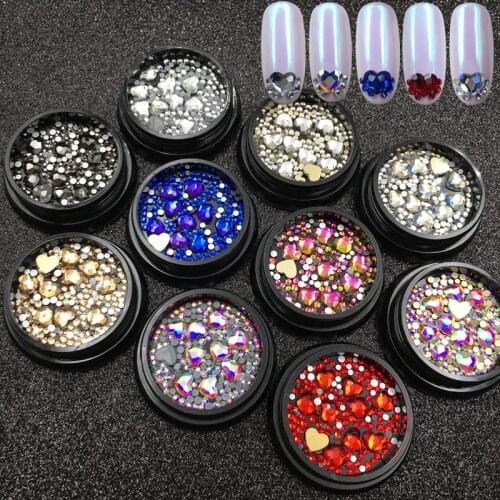 Swarovsky Hot Heart-Shaped Nail Art Rhinestones 10 Colors Exquisite Crystal Stone Size Two Styles For 3D Nail Decoration