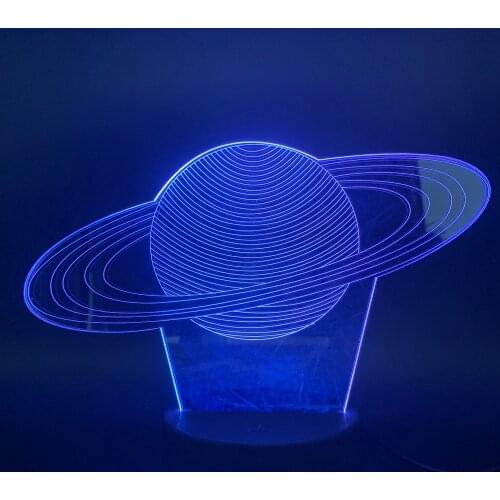 3D Lamp Solar System Saturn Visual Light Effect Battery Powered Awesome Present for Children Led Night Light Lamp Hologram