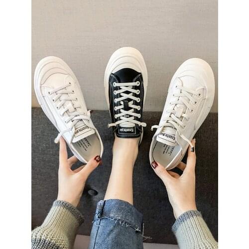 2021 spring and autumn new ladies white shoes fashion all-match student flat casual sports shoes