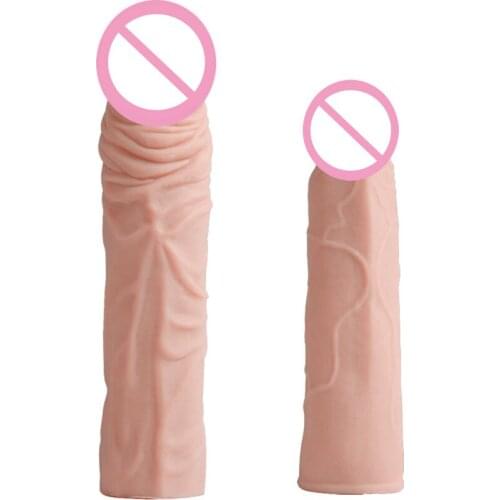 Reuse Condom Penis Extender For Men Condoms Adult Penis Sleeve Enlargement Cock Rings
