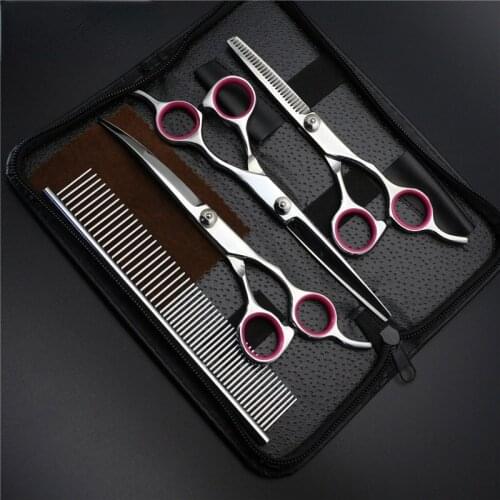 7 inch Professional Pet Scissors Dog Grooming Scissors Set Kit Dog Shears Hair Cutting Thinning Curved Scissors For Dog